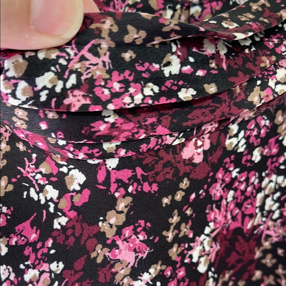 Halogen Bell Sleeve Mock Neck Women's Floral Blouse - Picture 6 of 13